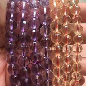 Cuentas de Cuarzo Citrino y Amatista Facetadas Naturales, Hilo de Gemas de Ametrina Sueltas para Fabricación de Joyas y Manualidades DIY - Product Image 6