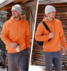Men's <b>Sherpa</b> <b>Lined</b> <b>Hoodie</b> Heavyweight Fleece Pullover Winter Warm Hoodies Kangaroo Pocket Custom Logo OEM Wholesale - Product Image 2