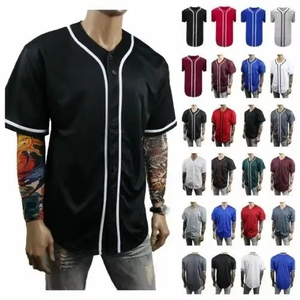 High Quality Baseball Jersey Oversized Fit <b>Button</b> Mesh Fabric Softball <b>Shirt</b> Adults Custom Embroidered Breathable Jerseys - Product Image 4