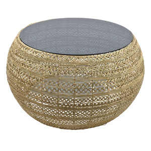 Table basse moderne en métal de haute qualité avec plateau en verre noir, pièce maîtresse pour la maison, le bureau, le salon, la salle à manger, meubles IHA - Product Image 1