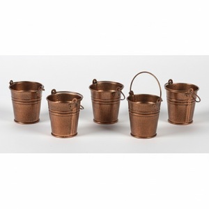 Seau de jardin en métal avec poignée, style rustique, revêtement en poudre, jardinière durable pour fleurs, plantes vertes, utilisation en extérieur - Product Image 2