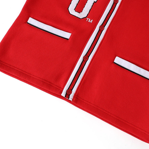 Cardigan en molleton rouge de l'Université de l'État d'Illinois, col en V, style Letterman, en laine épaisse/cachemire, tricot classique universitaire pour l'hiver - Product Image 3