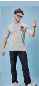 เสื้อยืดผู้ชายผ้าฝ้ายนุ่มออกแบบคอกลมคลาสสิกและแขนครึ่งพอดีจากอินเดีย - Product Image 3