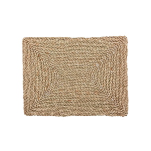 Braided Seagrass <b>Table</b> <b>Mats</b> <b>Round</b> Woven Straw Placemats Natural Wicker Charger Plates for Country Tableware - Product Image 2