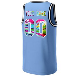 Maillots de basketball respirants imprimés par transfert thermique, avec bordures élastiques, personnalisables, légers, en polyester, unisexe, grandes tailles, séchage rapide, protection UV - Product Image 2