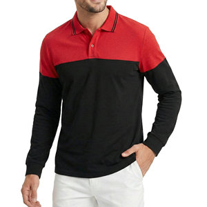 เสื้อโปโลชายแขนยาวสีตัดต่อ โลโก้สั่งทำได้ ขายส่ง ผ้าอินเตอร์ล็อค GSM สูง ปลายแขนแบบริบ เสื้อโปโลสมาร์ทสำหรับผู้ชาย - Product Image 4