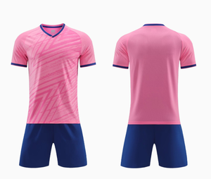 Tenue de football imprimée respirante légère à manches courtes, vêtements de sport personnalisables avec nom d'équipe pour usage actif et entraînement sportif 100% - Product Image 4