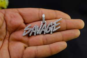 Pendentif personnalisé avec initiale, hip-hop, luxe, unisexe, pour soirée, en moissanite VVS, argent sterling 925, bijoux de mode pour rappeurs - Product Image 4