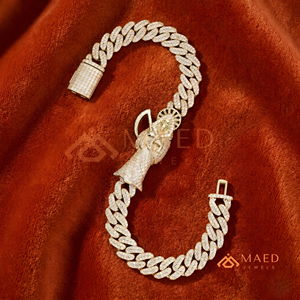 Round Brilliant Cut Jesus Cuban Link Moissanite Men's Bracelet Gold Plated Fine Chain Luxury Wedding Engagement <b>Gift</b> - Product Image 1