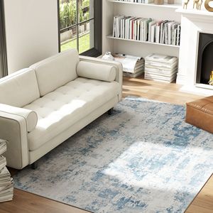 Tappeto Moderno Astratto 5x7 Antiscivolo Lavabile in Lavatrice Blu a Pelo Lungo con Tecnica 3D per Soggiorno Camera da Letto Sala da Pranzo - Product Image 3