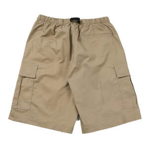 Shorts cargo décontractés pour hommes, pour la randonnée en plein air, coupe droite, couleur kaki, fabriqués en usine au Pakistan. - Product Image 1