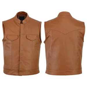 Highly recommended <b>Men</b> <b>leather</b> <b>vest</b> stylish perfect for bikers travelers and fashion Wear Breathable for outdoor or winter use - Product Image 3