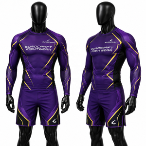 Men's MMA <b>Compression</b> <b>Shirts</b> Tops Fight Kit Sublimation Printed Spandex/Polyester Seamless Quick Dry Stretch Slim Athletic Wear - Product Image 5