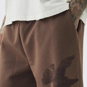 Pantalon de survêtement vintage marron imprimé pour homme, coupe droite, taille élastique, décontracté, pour l'automne, style urbain - Product Image 6