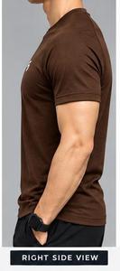 Camiseta de Cuello Redondo para Hombre, Color Marrón, Secado Rápido, Algodón y Elastano, Tejido de Punto, Estilo Casual de Verano - Product Image 4