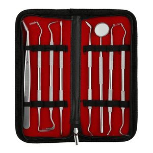 Ensemble d'outils d'hygiène dentaire de qualité supérieure, 8 pièces, grattoir à dents, cure-dent, nettoyeur de fil dentaire, instruments de soins bucco-dentaires, CE ISO - Product Image 1