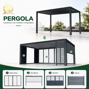 Pergola motorisée à lames orientables, imperméable, bioclimatique, avec gouttière dissimulée - Product Image 5