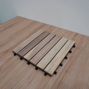 Meilleurs carreaux de terrasse en bois d'acacia modernes, revêtement de sol extérieur à 6 lattes pour jardin, patio, cuisine, 12mm, style érable lisse - Product Image 5