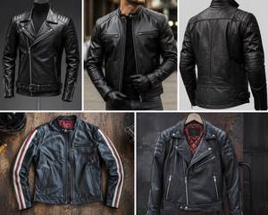 Chaqueta de Cuero Personalizada con Cuello Redondo, Estilo Vintage, Unisex, de Piel de Oveja Recubierta, Holgada, para Invierno, con Costuras en Contraste, Estilo Urbano - Product Image 3