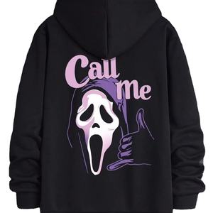 Pull à capuche imprimé personnalisé tendance pour hommes en tissu respirant et confortable en polaire de coton/polyester - Product Image 1