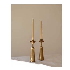 <b>Brass</b> Taper <b>Candlestick</b> Holder Set Modern Minimalist Design Durable Home Decoration Metal Candle Holders - Product Image 2