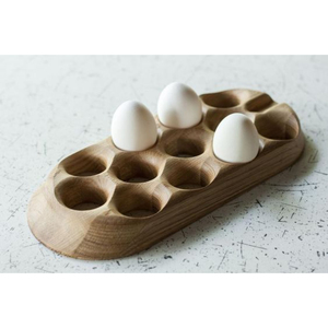Modern Designer Wooden Egg Holder For Fresh Eggs Wood Egg Storage Rack & Organizer Eco-Friendly Farmhouse <b>Kitchen</b> - Product Image 4