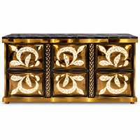 Zaravelle GrandFeast Pavilion, îlot de buffet moderne de luxe classique en acier inoxydable, comptoir de traiteur multi-stations