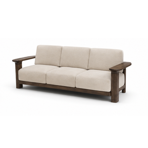 Minimalist Solid Teak <b>Wood</b> Hospitality <b>Sofa</b> Three Seater <b>for</b> Hotel Villa Apartment Interiors - Product Image 4
