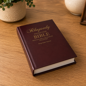 Bible de poche version King James avec concordance et mots de Jésus en rouge, couverture rigide estampée or - Product Image 2