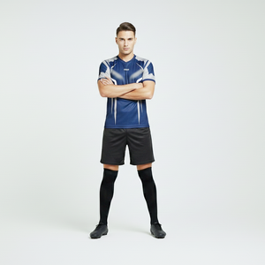 Camiseta de Fútbol de Alta Demanda en Azul Rey, de Secado Rápido, Manga Corta, con Configuración de Forro Personalizada, Acepta Nombre de Equipo OEM - Product Image 6