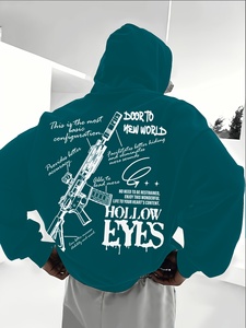 Sweat-shirt à capuche graphique gothique pour homme grande taille, qualité supérieure, faible MOQ, manches longues, streetwear, OEM ODM - Product Image 1
