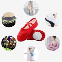 Zapatillas de Ballet de Cuero Genuino para Mujer, Antideslizantes, con Suela Suave y Cordón Fácil de Ajustar para Clases de Danza