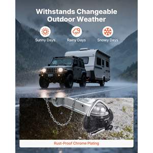 Verrou de remorque robuste noir antivol avec 3 clés, hauteur réglable, résistant à l'effraction pour attaches de 1-7/8 à 2-5/16 pouces, compatible avec les VR - Product Image 4