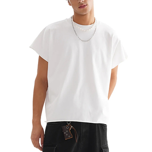 เสื้อยืดผู้ชายแขนสั้นสีขาวขนาดใหญ่พิเศษ ผ้าฝ้ายเจอร์ซีย์ 100% คอกลม ทรงลำลอง - Product Image 3