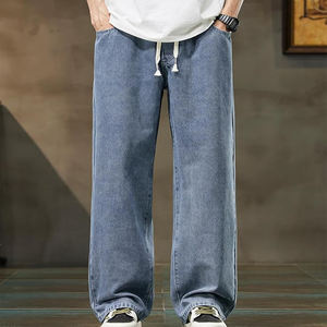 Vaqueros de mezclilla rectos para hombre, de lona de alta calidad, con botones, estilo invierno, 100% denim, personalizados, baratos, de diferentes estilos. - Product Image 2