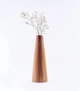 Jarrón de Pared de Madera Estilo Art Deco, Color Marrón Natural, Forma de Cono, Decorativo, Ecológico, Hecho a Mano, FAIZA CRAFT FC-9048, 4-6 Pulgadas, para Bodas - Product Image 4