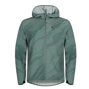 เสื้อแจ็คเก็ตผู้ชายแบบมีฮู้ด ผ้า softshell กันน้ำ กันลม มีซิปปิด ลายพิมพ์ สวมใส่กลางแจ้ง ทรงปกติ สีเขียวลาย - Product Image 1