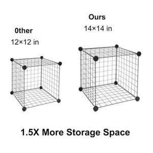 Étagères de rangement modulaires à 16 cubes, noires, 47 x 14 x 57 pouces - Product Image 3