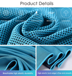 Toalla refrescante con logo personalizado para deportes, conjunto de pañuelo y diadema de microfibra con protección UV y mangas para brazos para correr en verano - Product Image 4