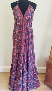Robe longue en soie recyclée pour femmes, robe maxi florale, cadeau pour elle - Product Image 2
