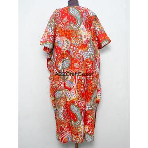 Vestido Kaftán de Algodón para Mujer, Estampado Floral, Túnica India, Talla Única, Ropa de Verano para Fiesta, Ropa de Dormir, Estilo Relajado - Product Image 6