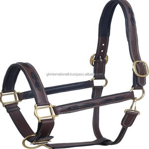 Licol de cheval en cuir anglais de qualité supérieure, tressé à la main, noir, marron, cuir véritable, tous les tailles - Product Image 3
