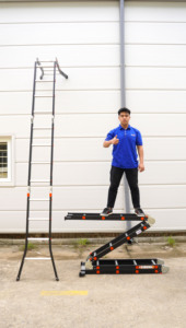 EN131 NIKAWA 4-Section Aluminum Folding <b>Ladder</b> Multi-Position Home Warehouse Supermarket Use 150kg Capacity Manual Lock Modern - Product Image 4