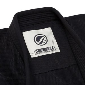 Kimono brésilien unisexe noir BJJ Gi Jiu Jitsu Uniforme 100% coton Haut unisexe Shoyorol Batch # 105 Respirant avec logo personnalisé 440g - Product Image 3