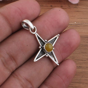 Colgante de Jade Amarillo Natural Vintage al por Mayor, Joyería de Plata de Ley 925 Chapada en Platino, Amuleto Unisex para Regalo de Aniversario - Product Image 5