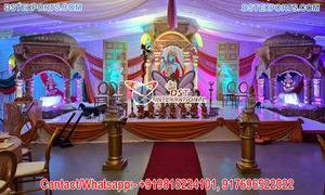 Decoración Glamorosa para Escenario de Boda Musulmana Walima, Decoración para Recepción de Boda India, Decoración Maravillosa para Escenario de Boda India, Reino Unido - Product Image 4