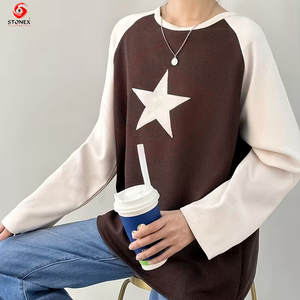 Camisetas Personalizadas de Manga Larga Raglán para Hombre, Tejido Waffle Térmico, Algodón, Corte Regular, con Estampado de Estrellas - Product Image 2