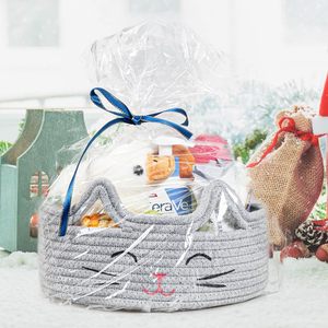 Cesta de Almacenamiento de Yute Tejido, Cesta Multiusos para Ropa Sucia, Juguetes, Mantas, Toallas, Cesta de Regalo para Mascotas, Gatos y Perros - Product Image 5