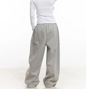 Pantalones de chándal holgados de invierno para mujer, estilo casual, 100% algodón transpirable con cordón, OEM - Product Image 2