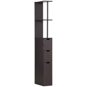 Mobiletto Moderno Eco-Friendly per Bagno in Legno Marrone con Dettagli in Ferro e Metallo, Armadio Salvaspazio per Soggiorno e Ospedale - Product Image 2